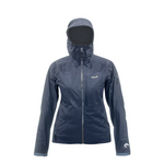 Navy blue rain jacket with zip done up and hood up with Nalle logo